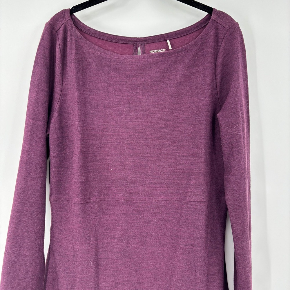 Toad & Co Purple Long Sleeve Knit Tunic Top Stretch Casual Womens Size M - Picture 2 of 6